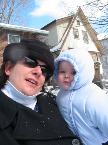 Jane and Bethany on a snowy day - There were lots on the 8th snowiest winter in STL since 1890